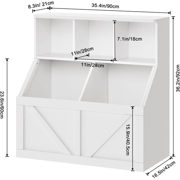 Yeshouse Versatile Kids Toy Storage Organizer - Safe & Stable Cabinet with Flexible Use for Playroom, Bedroom, and Nursery - Ideal Gift for Toddlers and Children, Easy Assembly