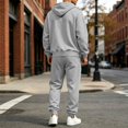 thumbnail image 6 of Trgacdwlo Sweatsuits for Men 2 Piece Tracksuit Solid Color Relaxed Fit Hoodie Jogging Sport Pants Set Fall Winter Tracksuit Sweatsuit for Men Light Gray S, 6 of 10