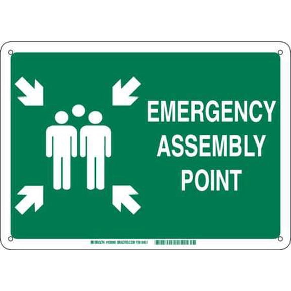 BRADY 139599 Facility Sign,Plastic,14in H,White/Green G9401052