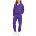 thumbnail image 5 of Boys 2 Piece Outfits Sweatsuits Zip up Hoodie Jacket Sweatshirt Cargo Pants Athletic Tracksuit Teen Kids Fall Winter Outfits, 5 of 9