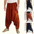thumbnail image 4 of Douhoow Men Baggy Pants Vintage Harem Pants Hip Hop Wide Leg Loose Trousers M-3XL, 4 of 4