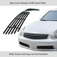 thumbnail image 2 of APS Compatible with Infiniti G35 G35X 2005-2006 Sedan Lower Bumper Stainless Steel Black 8x6 Horizontal Billet Front Grill Grille Insert N65605J, 2 of 7