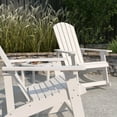 thumbnail image 3 of Merrick Lane 3 Piece Adirondack Patio Furniture Set Includes 2 White All-Weather Rocking Chairs and Side Table, 3 of 12