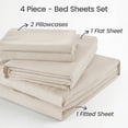 thumbnail image 3 of Sasttie Queen Size Sheets Set Brushed Microfiber, 4 Piece Sheet Set Upto 14 Inches Deep Pocket Bedding Sheets & Pillowcases - Beige, 3 of 9