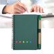 thumbnail image 3 of Cuaderno reutilizable portátil simple bobina doble cuero nopa estudiante de cuaderno con papelería de oficina de negocios Insertar Pen, 3 of 7