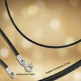 thumbnail image 3 of Stylish & Smooth Black Rubber Chord Necklace w/ Sterling Silver Clasps - 20, 3 of 8