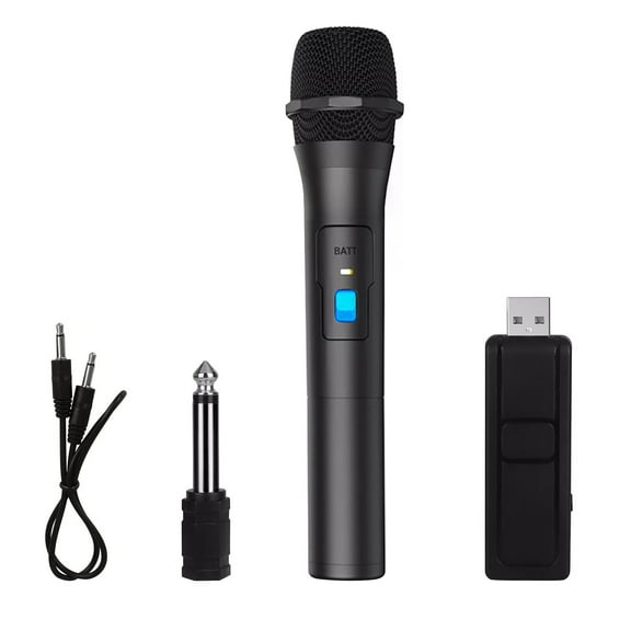 JIAHAOO Wireless Microphone VHF for Karaoke Singing Speech Wide Frequency Range USB Receiver & Adapters