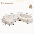 thumbnail image 2 of Bonzy Home Convertible Sectional Sofa Couch for Living Room With Ottoman Oat, 2 of 8