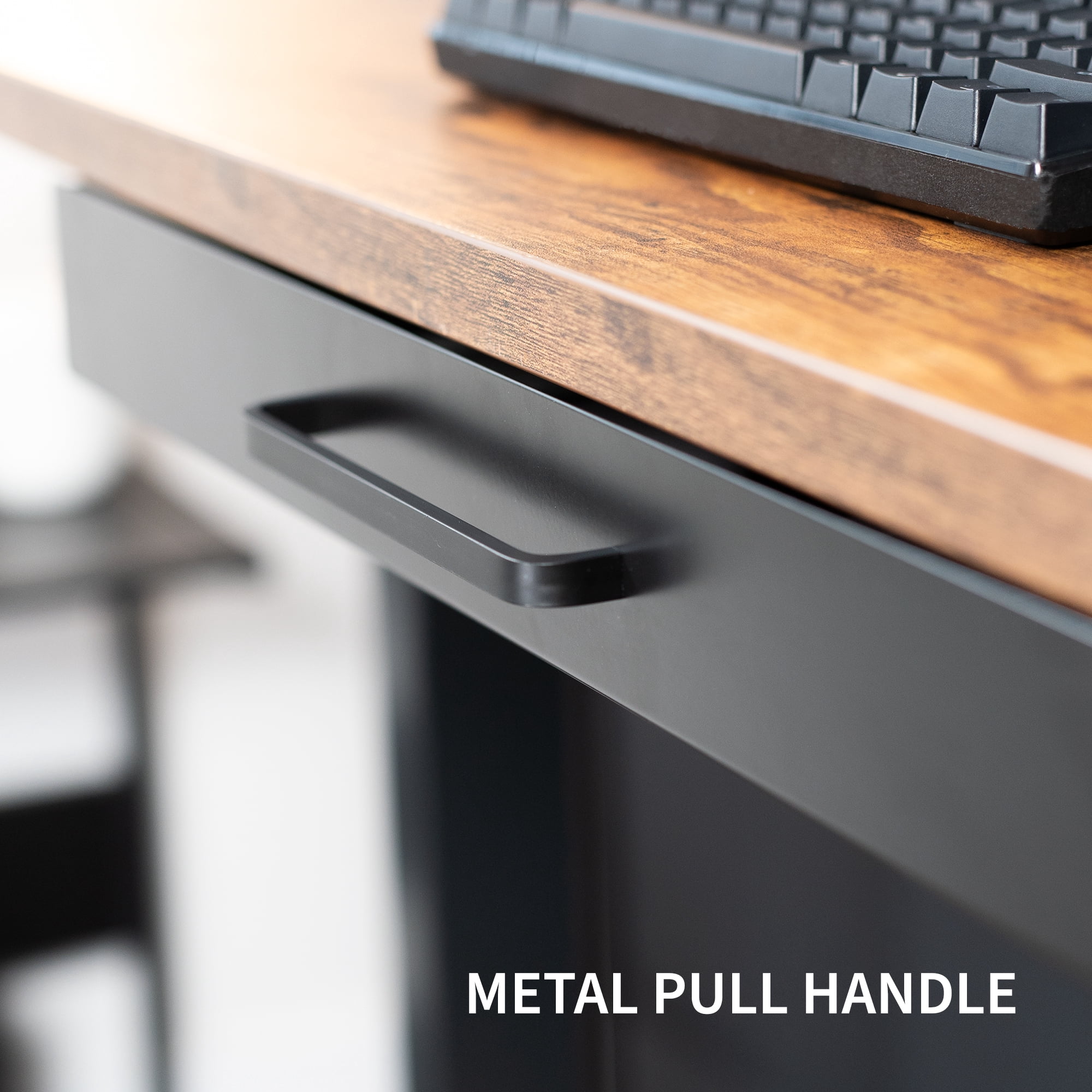 VIVO Black 22" Space Saver Sliding Under Desk Storage Drawer with Pull Handle
