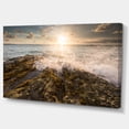 thumbnail image 2 of Vagues de Mer Impact sur Rivage Rocheux - Photo de Plage Impression sur Toile, 2 of 3
