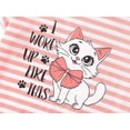 thumbnail image 3 of Beezizac Pajamas for Girls – Cute Cat Orange Striped PJS Soft Tee & Pants Jammies Set Size 8, 3 of 7