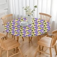thumbnail image 3 of Pioneer Flower Floral Print Pattern Round Fitted Tablecloth with Elastic Edge,Dining Table Cover Waterproof,Outdoor Round Tablecloth for Camping,Dining,Indoor and Outdoor, 3 of 7