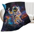 thumbnail image 1 of Space Galaxy Decor Throw Blanket Cozy Plush Flannel Fleece Warm Soft, 1 of 7