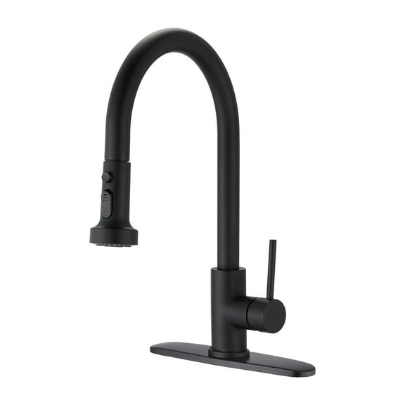 Clearance! Stainless Steel Pull Down Kitchen Faucet with Sprayer Matte Black