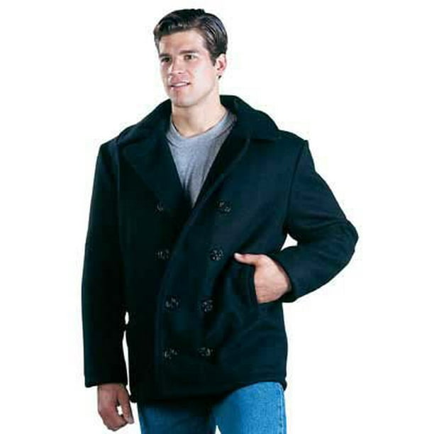 Rothco U.S. Navy Type Wool Peacoat Black 48 Walmart