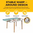 thumbnail image 4 of Teal Christmas Table Cloths for 3 Foot Rectangle Tables, Snowman Xmas Tree Snowflake Winter Patio Waterproof Elastic Fitted Tablecloths, Washable Rectangular Table Cover for Camping, 4 of 8