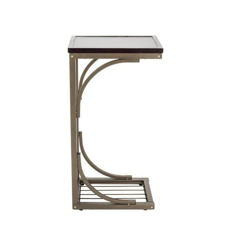 Home Table Decor UBesGoo Side Sofa Table | Home Decor & Living Room Stand for Coffee & Snacks | Food Tray, Laptop, Magazine, Book & Holder for Bedroom | Couch End Tables with Wood Design & Metal Base ()