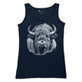thumbnail image 5 of Bison Portrait Women's Tank Top American Buffalo Head Western Wildlife Nature Majestic Bull Symbol of Strength, 5 of 7