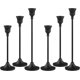 thumbnail image 1 of Juego de 6 candelabros cónicos de latón negro, candelabros vintage modernos, decoración del hogar, mesa de boda, repisa, fiesta, cumpleaños, inauguración de la casa, 1 of 5