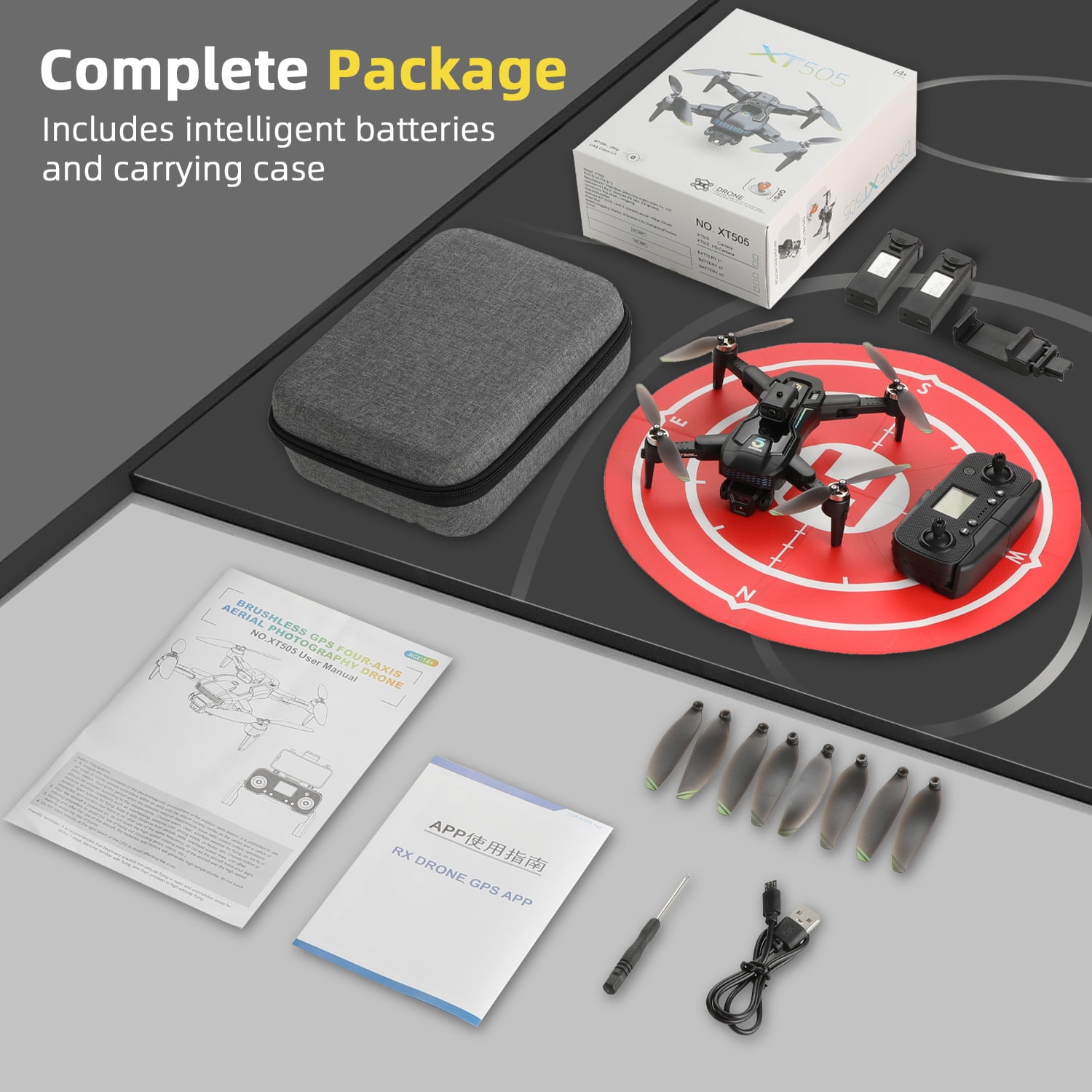 Dron Tello Dji Tello Manual EspaÃ±ol Zacro XT505 GPS Drone, 4K UHD - Main Image