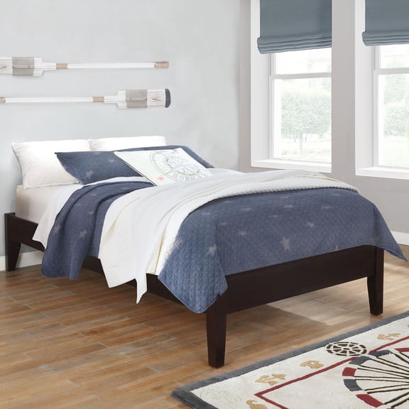 Queen Bed Frame, Queen Size Bed Frame,Cappuccino Queen Platform Bed