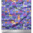 thumbnail image 1 of Soimoi Polyester Crepe Fabric Leaves,Floral & Cute Animals Cartoon Print Sewing Fabric Yard 42 Inch Wide, 1 of 3