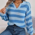 thumbnail image 4 of Lovskoo 2024 Sweaters for Women Trendy Pullover Long Sleeve V-Neck Blouse Knit Tops Blue, 4 of 7