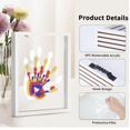 thumbnail image 5 of Family handprint kit, DIY craft souvenir wooden frame, endless gift set, non-toxic paint, transparent paper (white), 5 of 7