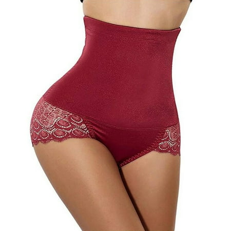 

Womens High Waist Trainer Body Shaper Panties Tummy Control Slimming Seamless Underwear Shapewear Butt Lifter Briefs Wine red XXL