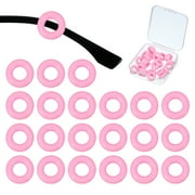 Uxcell Round Shape Eye Glasses Ear Grips, Anti-Slip Silicone Comfort Eyeglass Ear Hooks with Box Pink