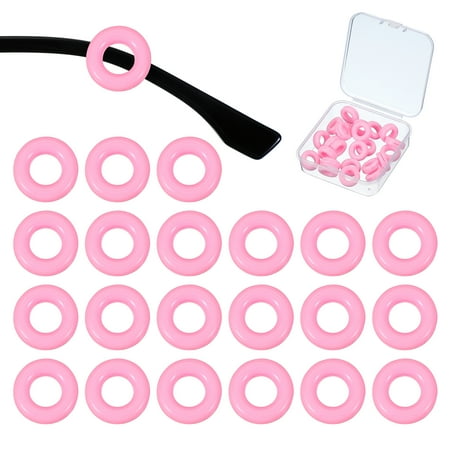 Uxcell Round Shape Eye Glasses Ear Grips, Anti-Slip Silicone Comfort Eyeglass Ear Hooks with Box Pink