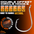 thumbnail image 3 of Catfish Pro Tournament Series Double Offset Circle Carbon Steel Fishing Hook 10/0, 3 of 13