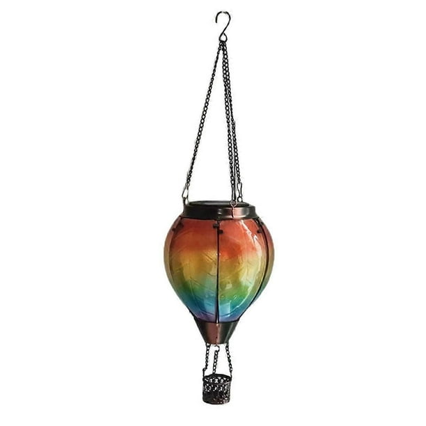 Outdoor Lanterns Hot Air Balloon Solar Lantern with Candle Holder for Outdoor Garden Decor,Outdoor Hanging Solar Lights