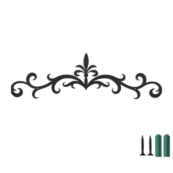 HIKVEX Retro Metal Scroll Wall Art Elegant Black Iron for Décor for Your Home A