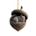 thumbnail image 3 of 1PC Acorn Animal Christmas Ornaments, Cozy Forest-Themed Tree Decor Handmade with 2D Acrylic, Rustic Woodland Holiday Decorations for Home, Party, and Gift Giving, 3 of 3