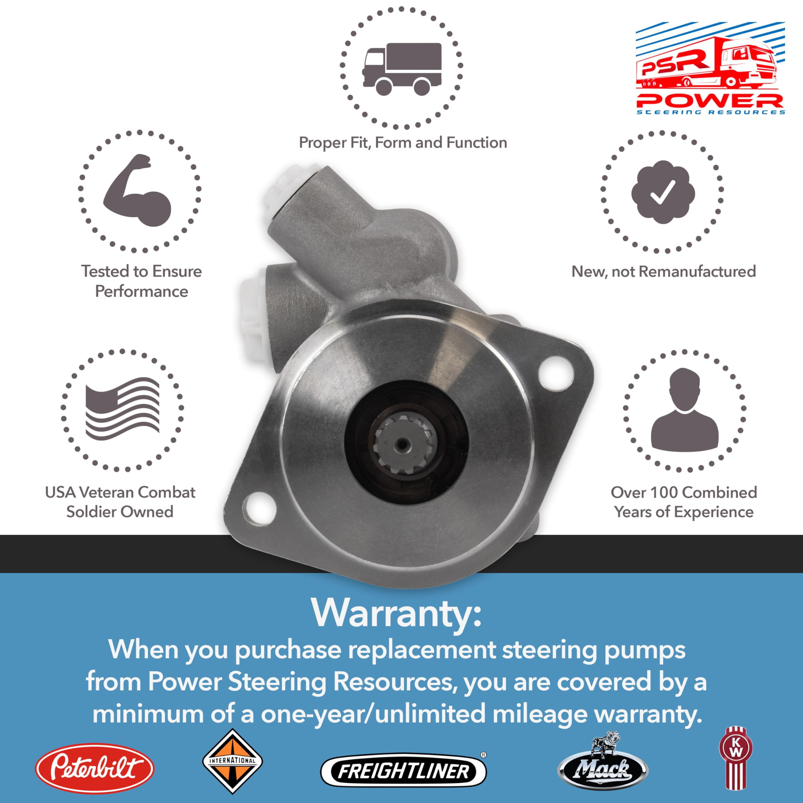 Power Steering Resources (375-13) | Steering Pump | for OEM EV181618L101 | 181618L101 | PEV181618L101 | Direction of Rotation: Left / Counterclockwise