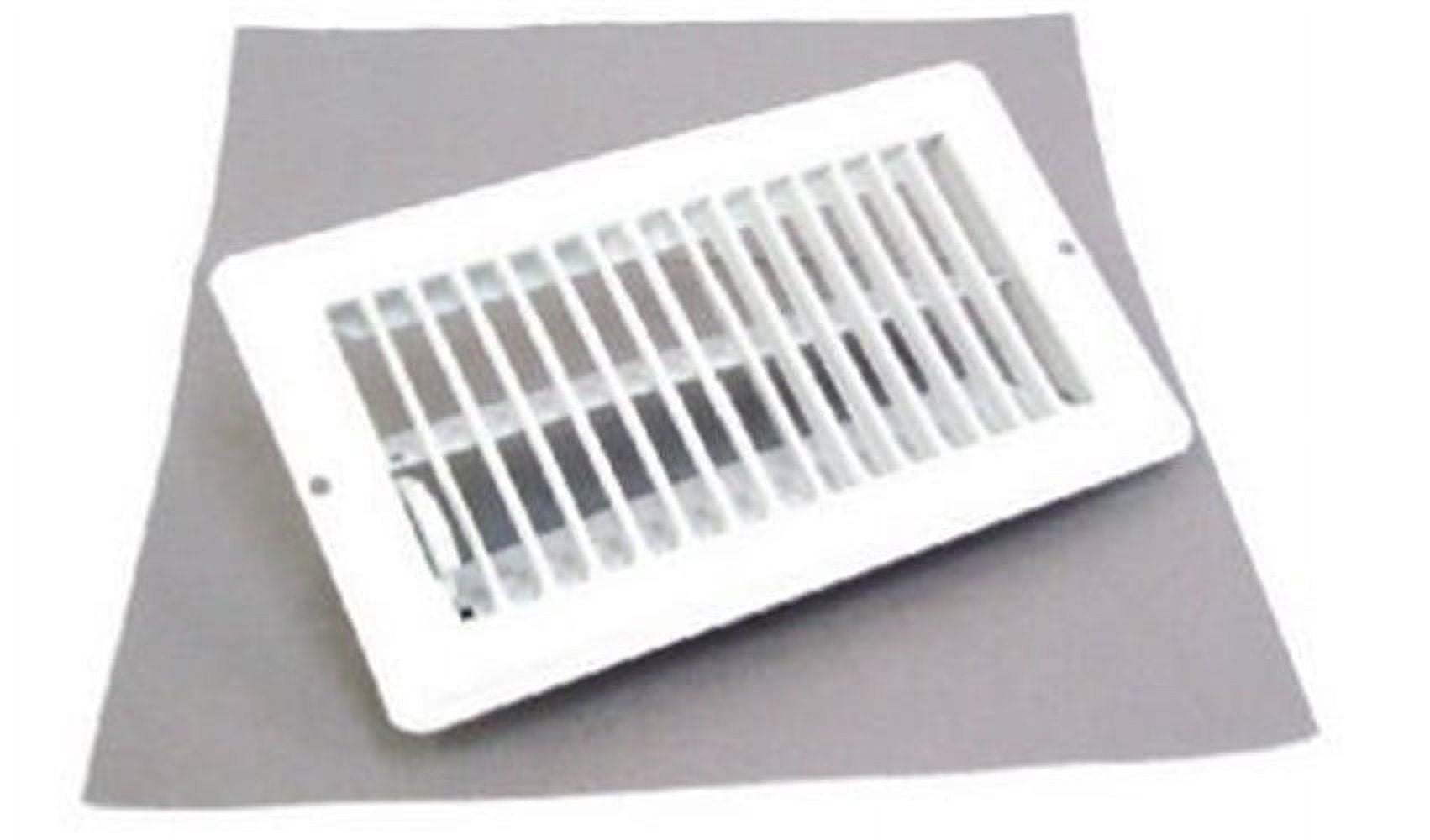 US Hardware Floor Register V-102WB - Adjustable Steel, White - 4 in x 8 in