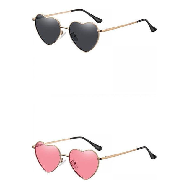 2 Uds Gafas De Sol De Corazón Para Mujer Para Fiesta Al Aire Libre De Verano