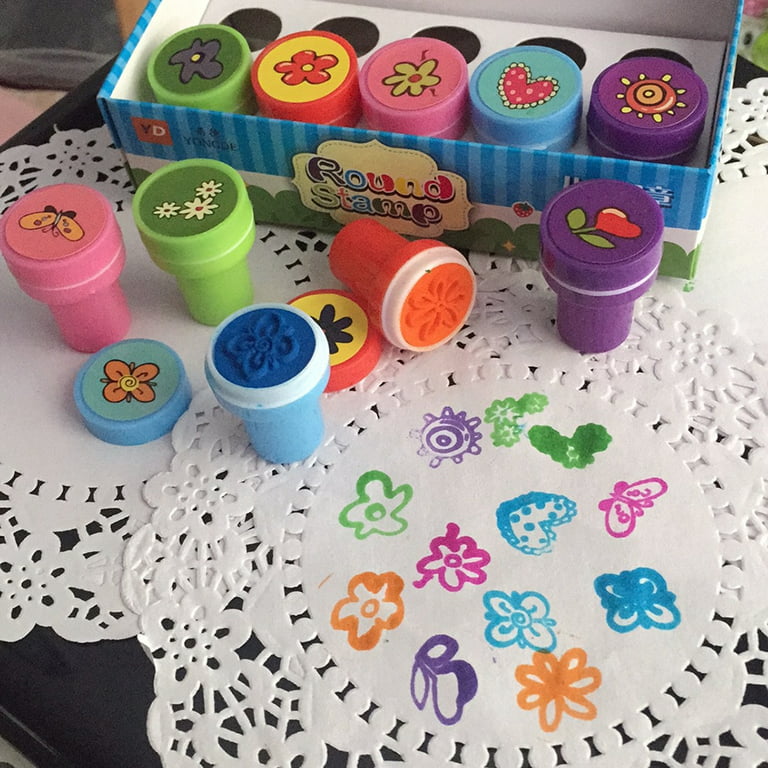 Frcolor Stampers Kids Ink Stamps Stamp ToyFruittoddler Mini Kids Supplies  Party Pad Assorted Animals Hand Child Self