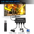 MROCIOA HDMI Switch 4K 5 in 1 out Automatico, Splitter HDMI UHD 3D, Swtich con Telecomando Supporta PS4 Pro/Xbox One/Fire TV/Apple TV/SKY BOX/STB/DVD/Laptop/Roku