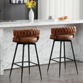 thumbnail image 4 of BFZ Counter Height Bar Stools with Woven Back and Footrest, Whiskeybrown (Set of 2), 4 of 8