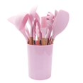 thumbnail image 2 of Espátulas de Silicona KAIYANG con Mango de Madera para Cocinar Rosa 12 Piezas, 2 of 5