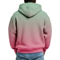 thumbnail image 3 of 2026 New Mens Quarter Zip Waffle Hoodie Sweatshirt Casual Gradient Long Sleeve Knit Tops Drawstring Pullover Tops Pink L, 3 of 3