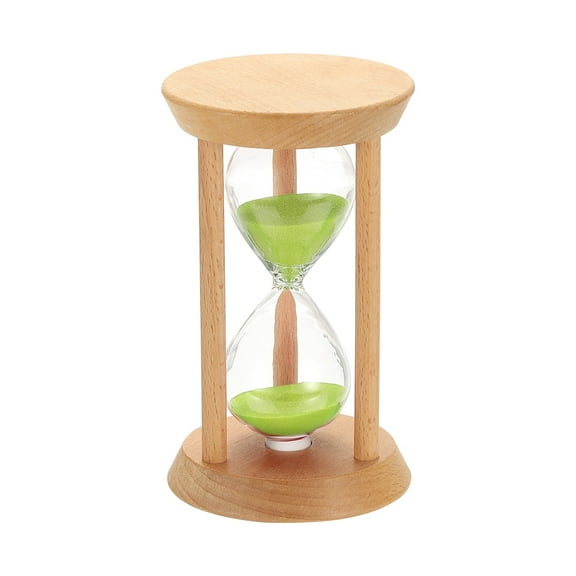 Uxcell 25 Minutes Sand Timer, 1 Pcs Wooden Sand Watch High Glass Sandglass Timer for Living Room Home Office Restaurant Decoration, Green