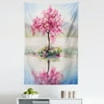thumbnail image 1 of Sakura Tapestry, Image Blooming Japanese Cherry Tree Sakura on the Lake Soft Romantic Culture Print, Fabric Wall Hanging Decor for Bedroom Living Room Dorm, 5 Sizes, Multicolor, by Ambesonne, 1 of 1