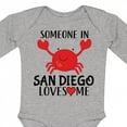 thumbnail image 4 of Inktastic Someone in San Diego Loves Me Gift Boys or Girls Long Sleeve Baby Bodysuit, 4 of 5
