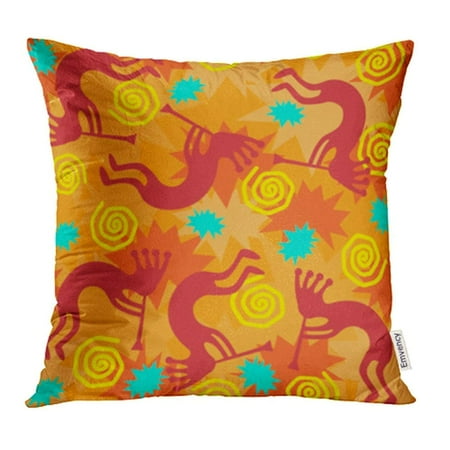 Arhome Brown Southwest Of Kokopelli Trickster In Orange Aztec