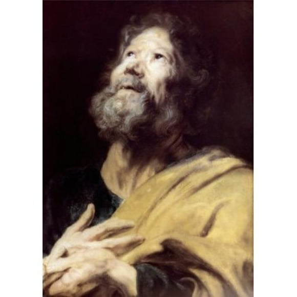 Posterazzi SAL90064973 Apostle Peter by Anthony Van Dyck Oil on Canvas Circa 1617 1599-1641 Russia St Petersburg the Hermitage Poster Print - 18 x 24 in.