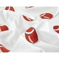 thumbnail image 3 of Chezmoi Collection 4-Piece Kids/Teens Sports Microfiber Sheet Set White Brown Football, Queen Size, 3 of 4