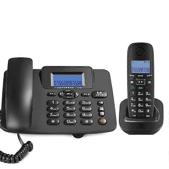 24G Corded/Cordless Phone System with 1 Handset - Answering Machine 3-Way Conference 300M Long Range Wireless Telephone